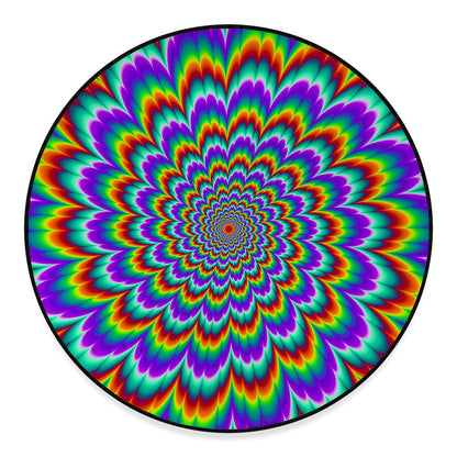 Psychedelic Expansion Optical Illusion Round Floor Mat