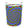 Psychedelic Expansion Optical Illusion Round Laundry Basket
