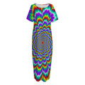 Psychedelic Expansion Optical Illusion Short Sleeve Long Nightdress