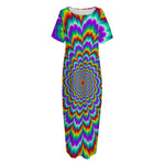 Psychedelic Expansion Optical Illusion Short Sleeve Long Nightdress
