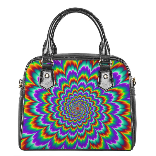 Psychedelic Expansion Optical Illusion Shoulder Handbag