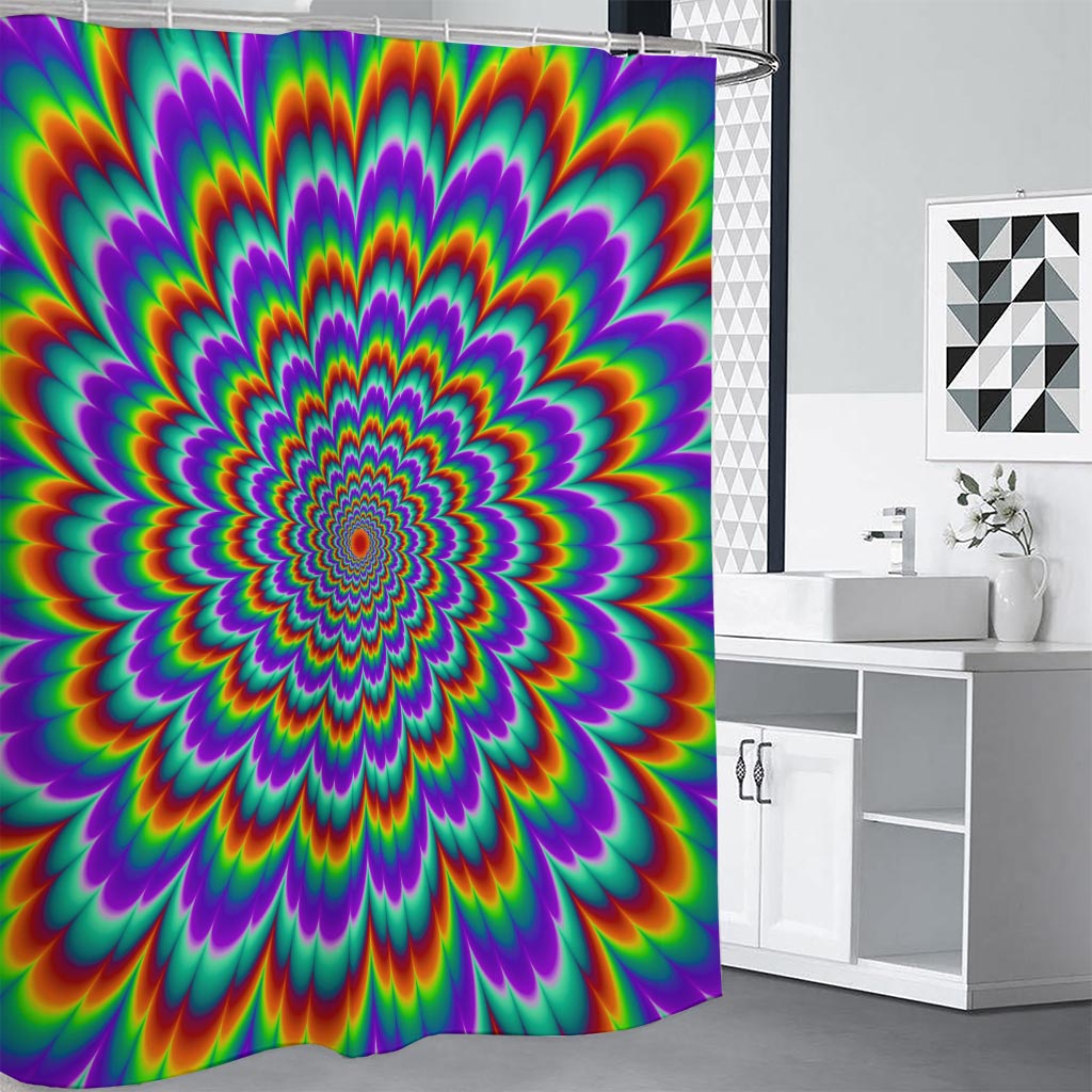 Psychedelic Expansion Optical Illusion Shower Curtain