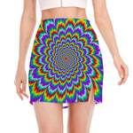 Psychedelic Expansion Optical Illusion Side Slit Mini Skirt