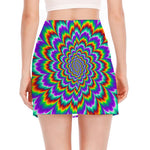 Psychedelic Expansion Optical Illusion Side Slit Mini Skirt