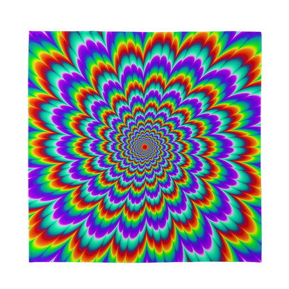 Psychedelic Expansion Optical Illusion Silk Bandana