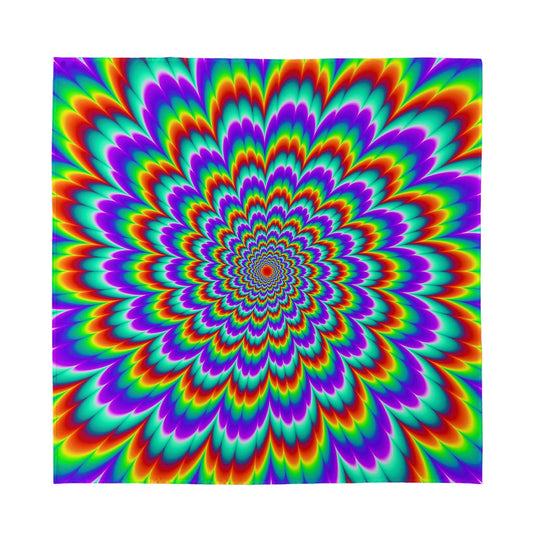 Psychedelic Expansion Optical Illusion Silk Bandana