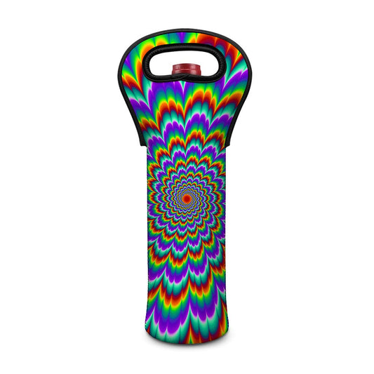 Psychedelic Expansion Optical Illusion Single Neoprene Wine Tote