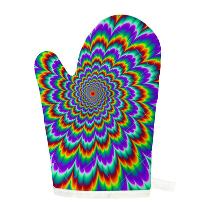 Psychedelic Expansion Optical Illusion Single Oven Mitt