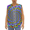 Psychedelic Expansion Optical Illusion Sleeveless Baseball Jersey