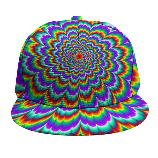 Psychedelic Expansion Optical Illusion Snapback Cap