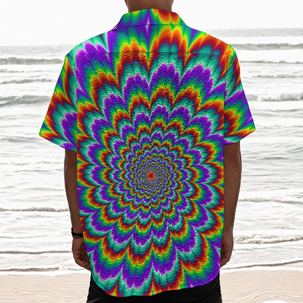 Psychedelic Expansion Optical Illusion Textured Short Sleeve Shirt