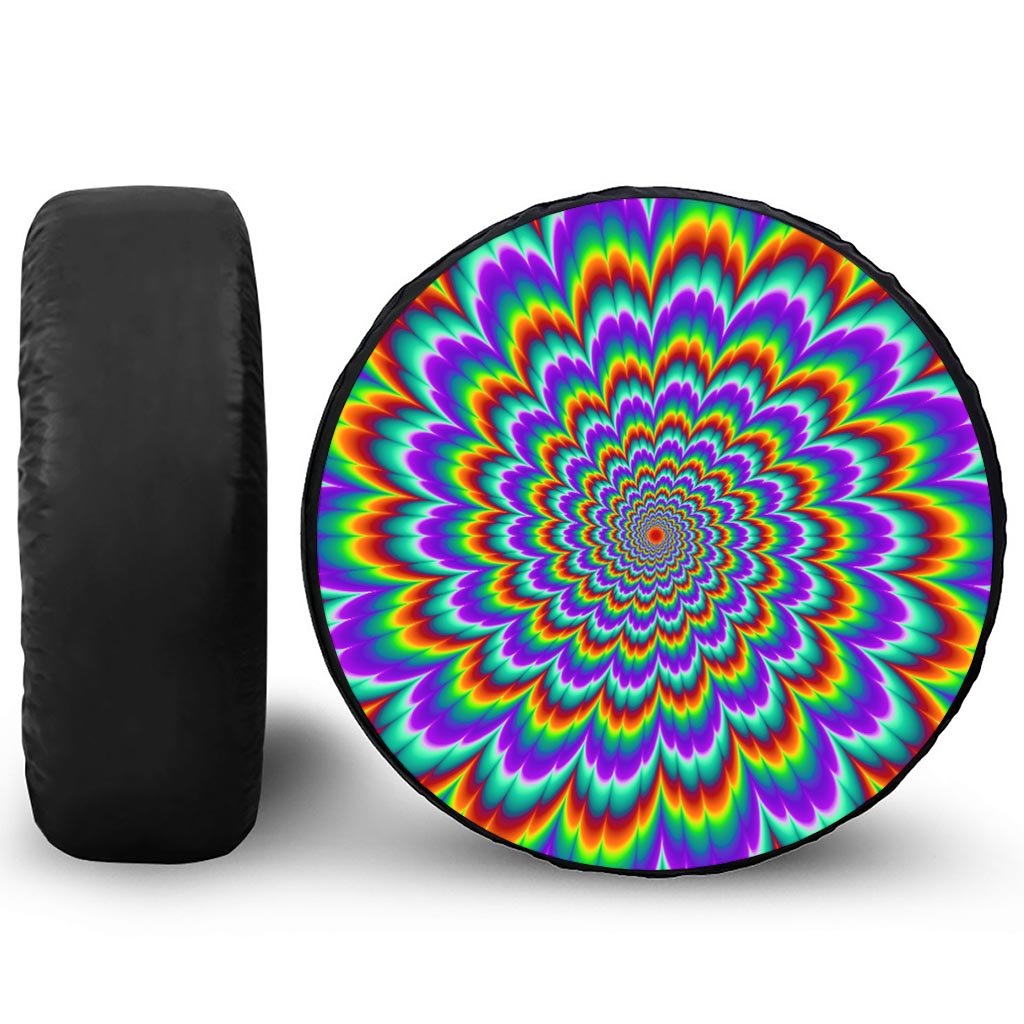 Psychedelic Expansion Optical Illusion Tire Cover