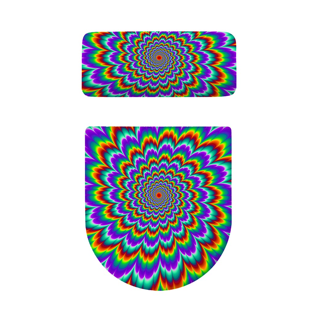 Psychedelic Expansion Optical Illusion Toilet Lid And Tank Cover Set