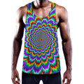 Psychedelic Expansion Optical Illusion Men's Workout Tank Top