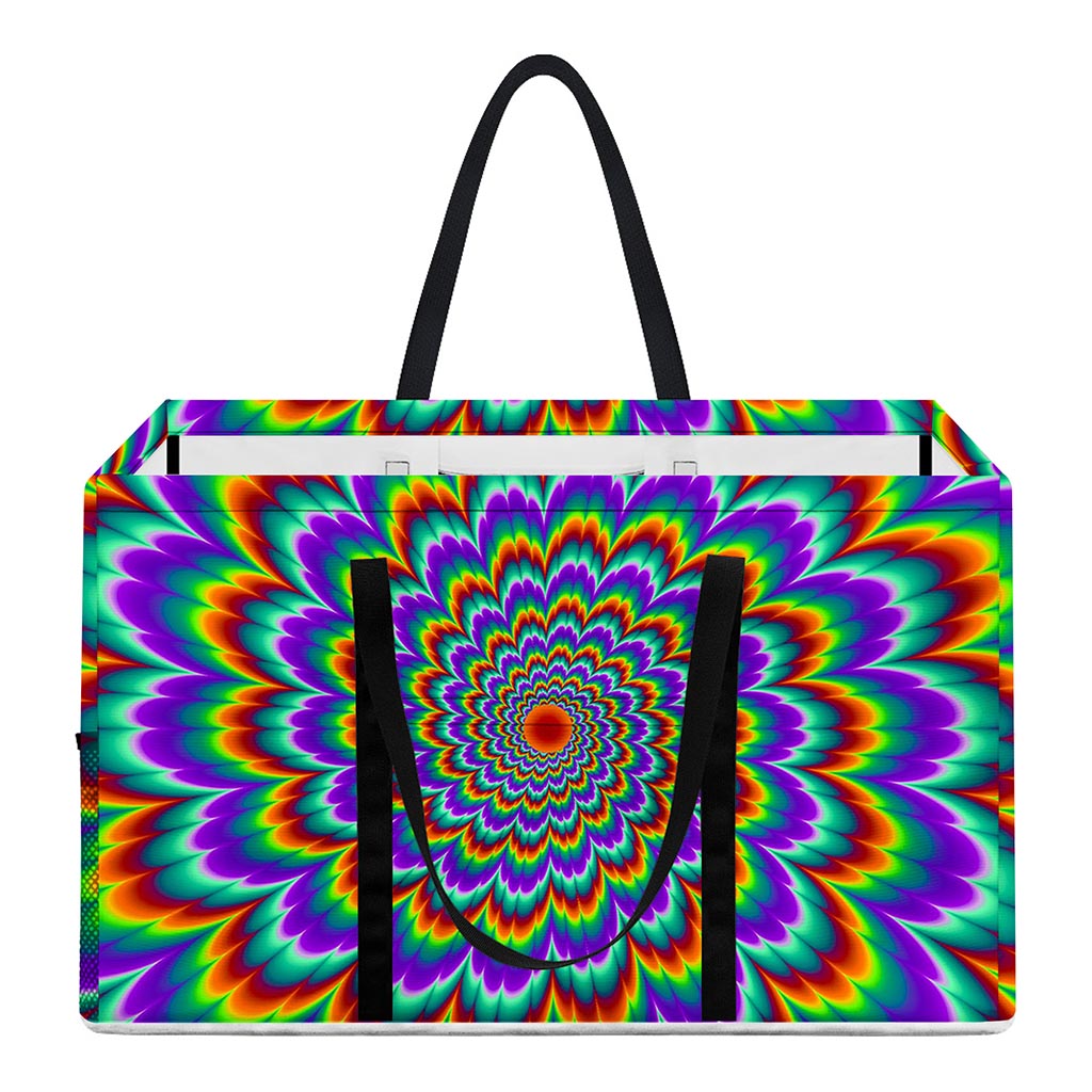 Psychedelic Expansion Optical Illusion Utility Tote Bag