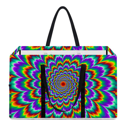 Psychedelic Expansion Optical Illusion Utility Tote Bag