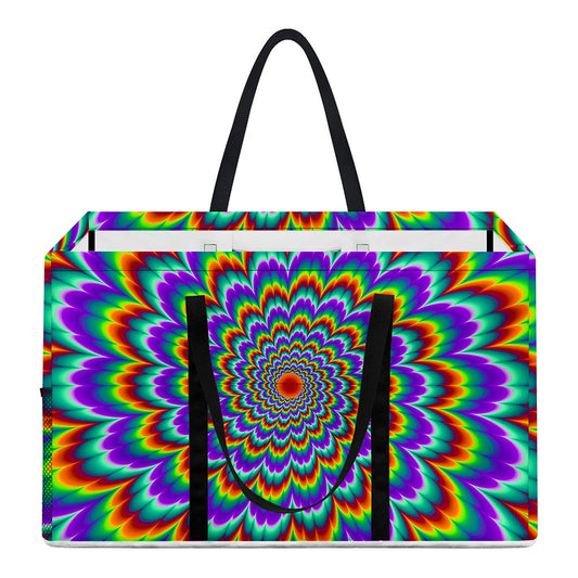 Psychedelic Expansion Optical Illusion Utility Tote Bag