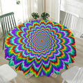 Psychedelic Expansion Optical Illusion Waterproof Round Tablecloth