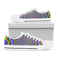 Psychedelic Expansion Optical Illusion White Low Top Sneakers