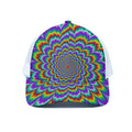 Psychedelic Expansion Optical Illusion White Mesh Trucker Hat