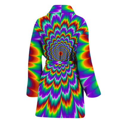 Psychedelic Expansion Optical Illusion Women's Bathrobe