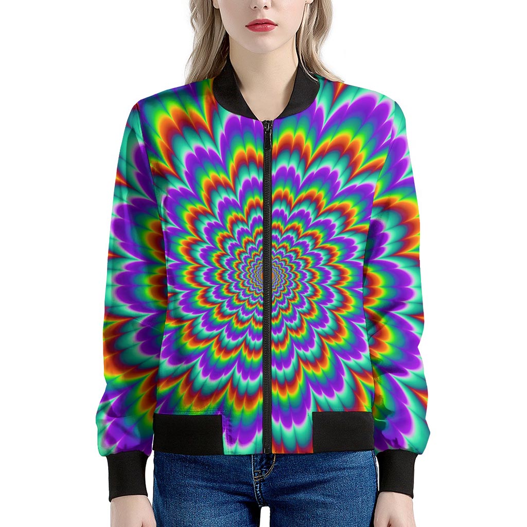 Psychedelic Expansion Optical Illusion Women's Bomber Jacket