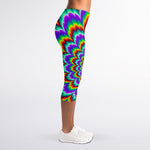 Psychedelic Expansion Optical Illusion Women's Capri Leggings