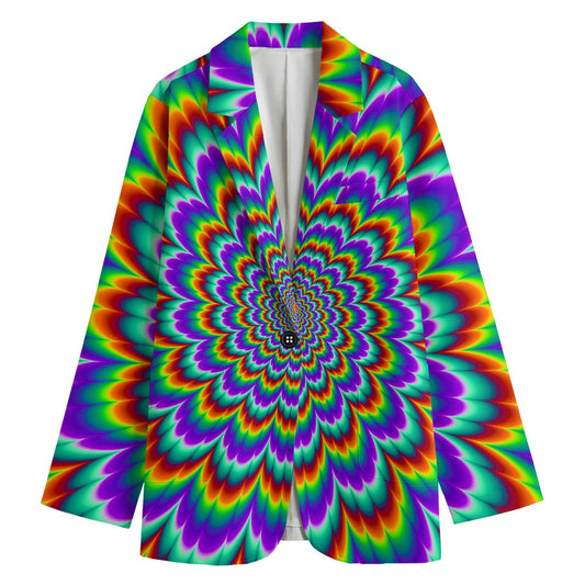 Psychedelic Expansion Optical Illusion Women's Cotton Blazer