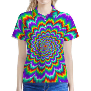 Psychedelic Expansion Optical Illusion Women's Polo Shirt