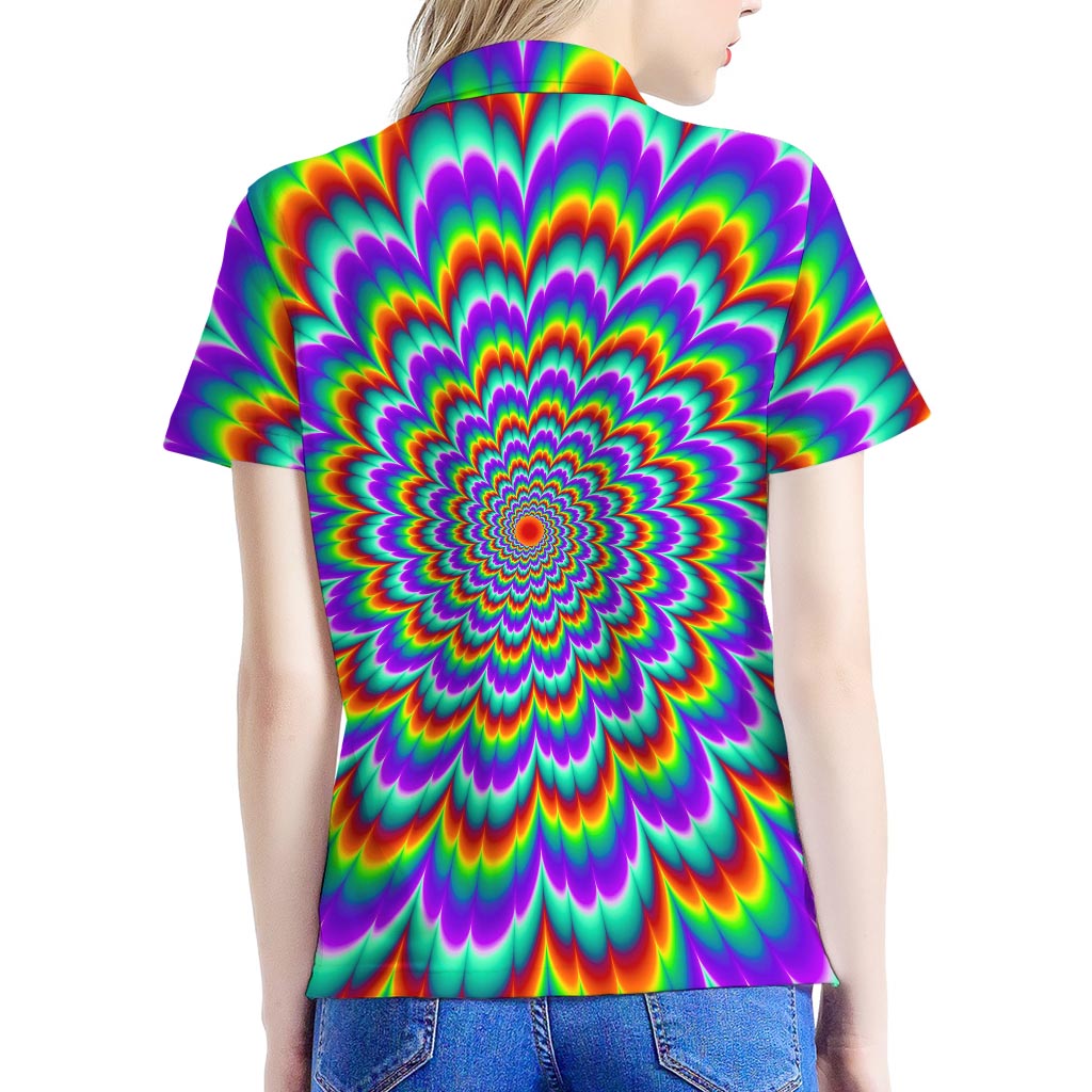 Psychedelic Expansion Optical Illusion Women's Polo Shirt