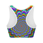 Psychedelic Expansion Optical Illusion Women's Sports Bra