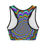 Psychedelic Expansion Optical Illusion Women's Sports Bra