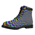 Psychedelic Expansion Optical Illusion Padded Collar Lace Up Boots