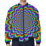 Psychedelic Expansion Optical Illusion Zip Sleeve Bomber Jacket