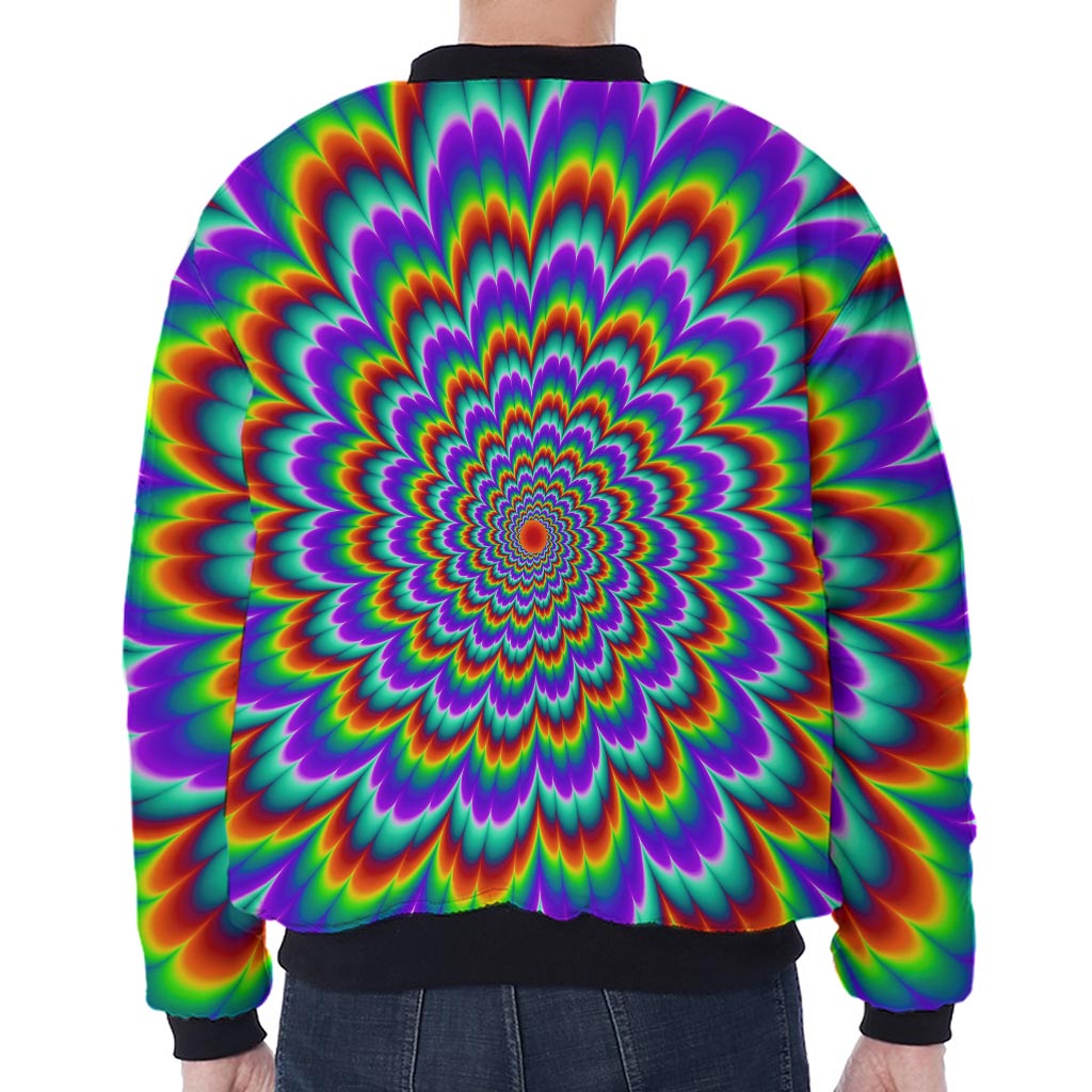 Psychedelic Expansion Optical Illusion Zip Sleeve Bomber Jacket