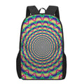 Psychedelic Explosion Optical Illusion 17 Inch Backpack