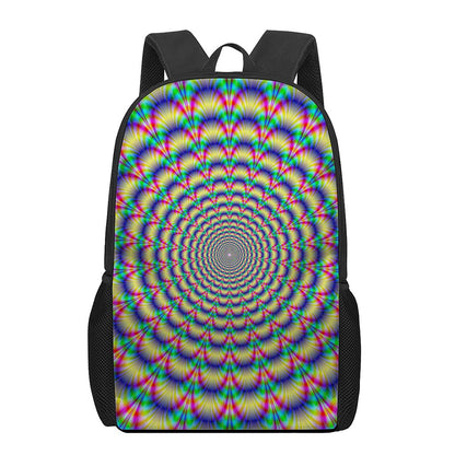 Psychedelic Explosion Optical Illusion 17 Inch Backpack