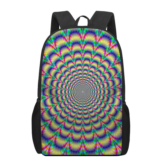 Psychedelic Explosion Optical Illusion 17 Inch Backpack