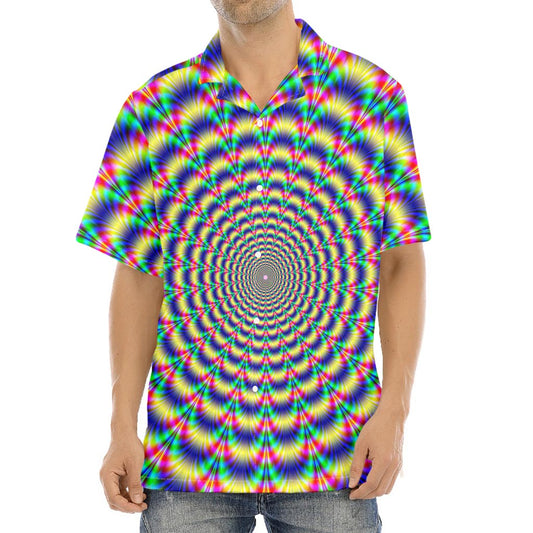 Psychedelic Explosion Optical Illusion Aloha Shirt