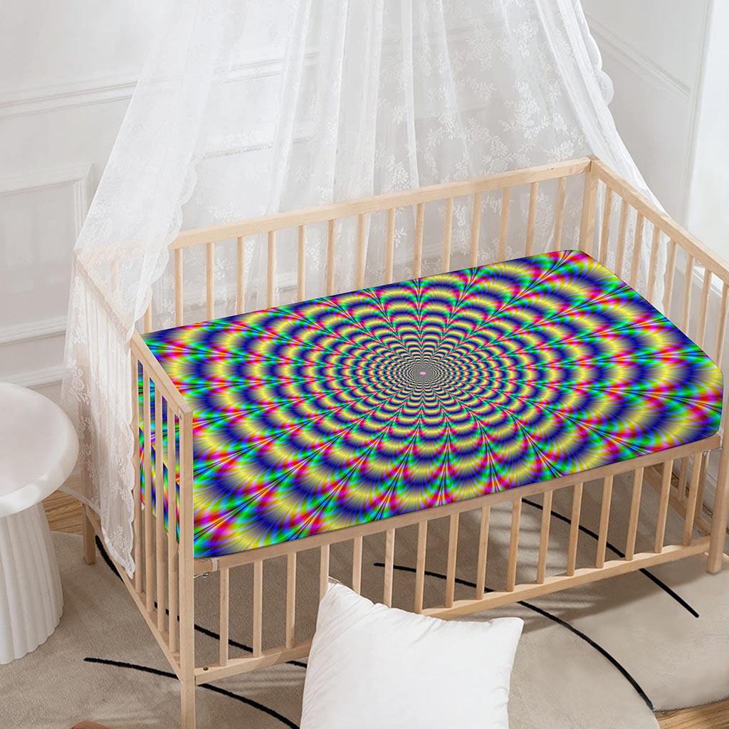 Psychedelic Explosion Optical Illusion Baby Crib Sheet