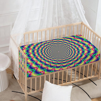 Psychedelic Explosion Optical Illusion Baby Crib Sheet