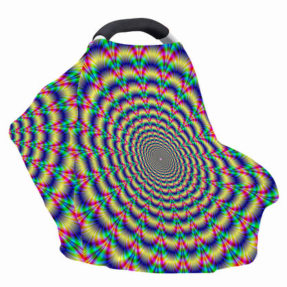 Psychedelic Explosion Optical Illusion Baby Seat Cover