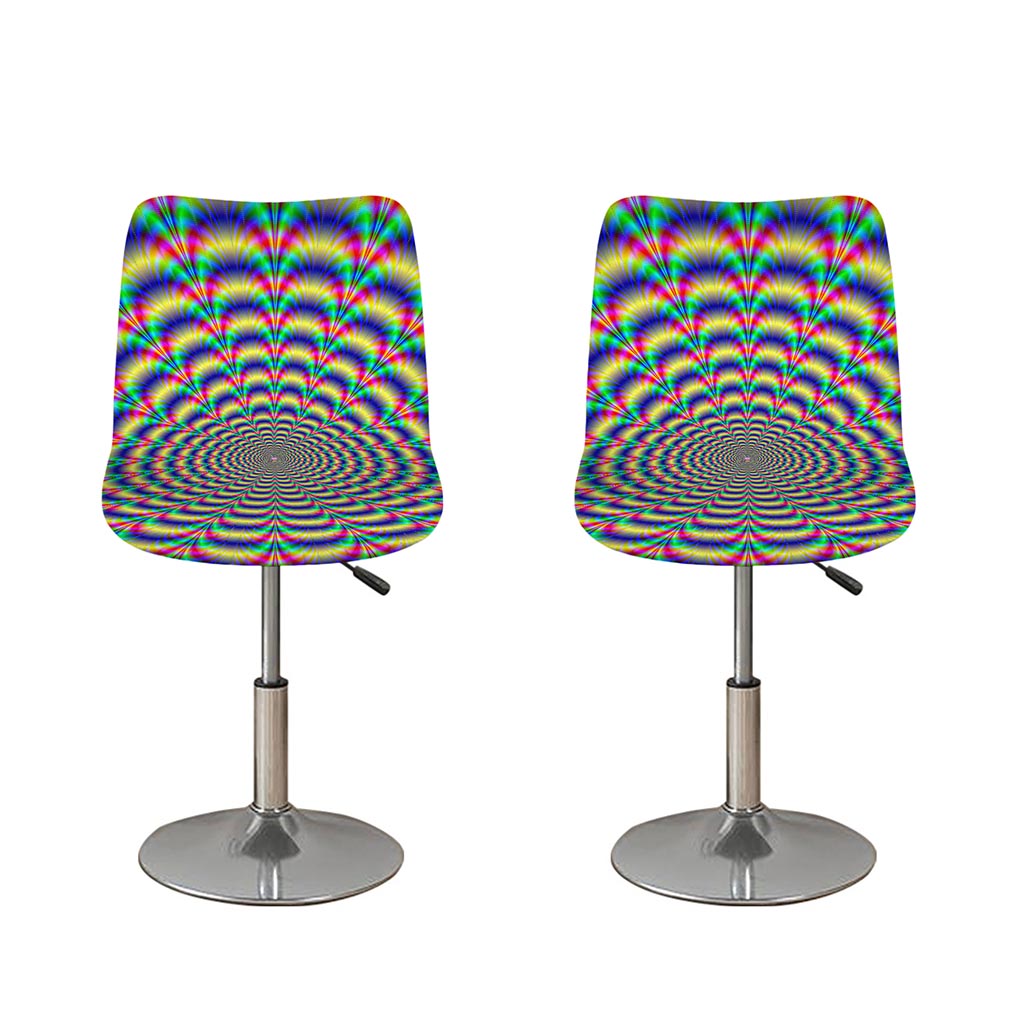 Psychedelic Explosion Optical Illusion Bar Stool Covers