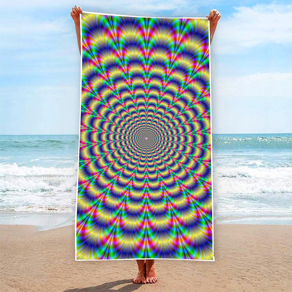 Psychedelic Explosion Optical Illusion Beach Towel