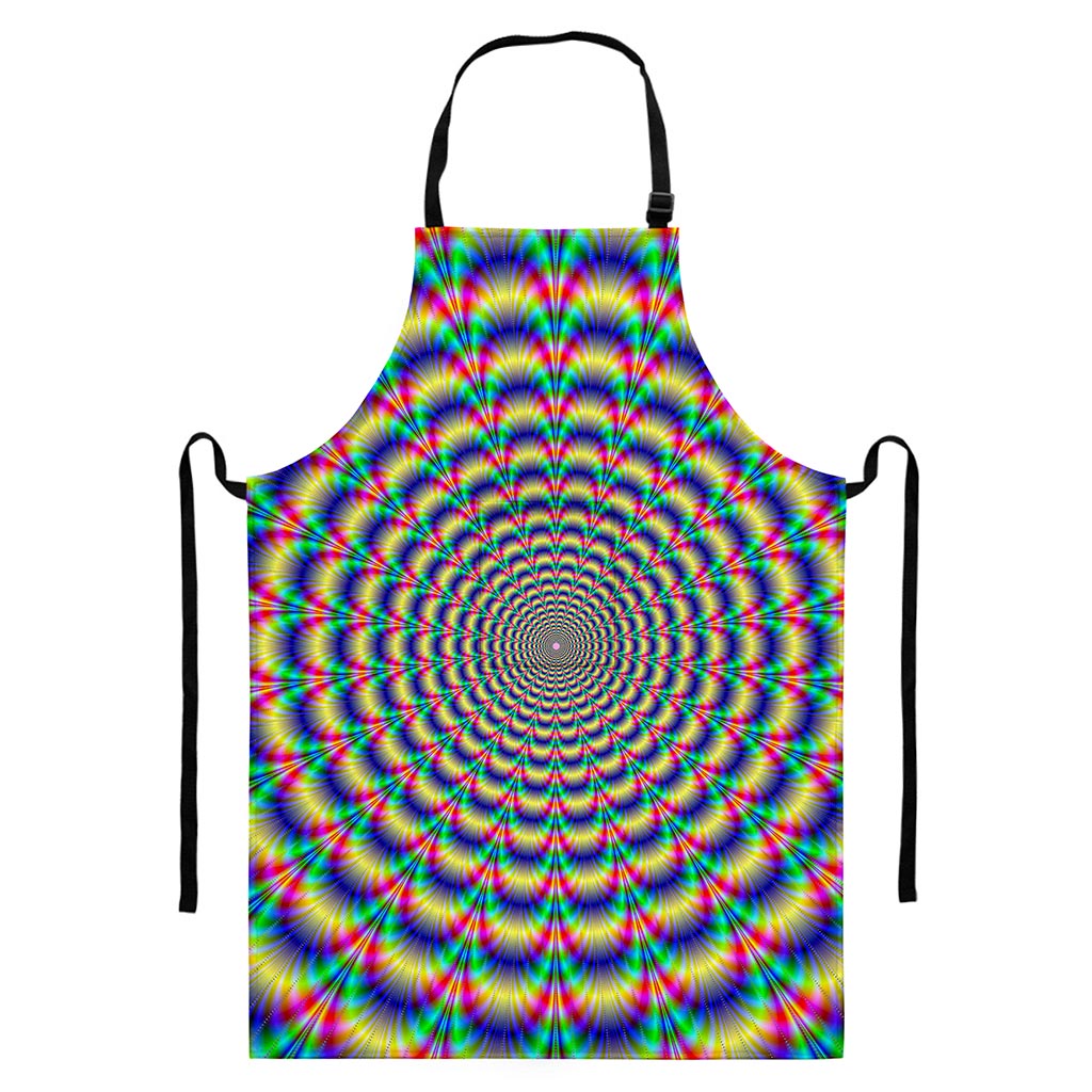 Psychedelic Explosion Optical Illusion Bib Apron With Pocket
