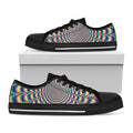 Psychedelic Explosion Optical Illusion Black Low Top Sneakers