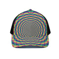 Psychedelic Explosion Optical Illusion Black Mesh Trucker Hat