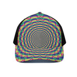 Psychedelic Explosion Optical Illusion Black Mesh Trucker Cap