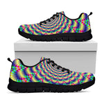 Psychedelic Explosion Optical Illusion Black Running Shoes