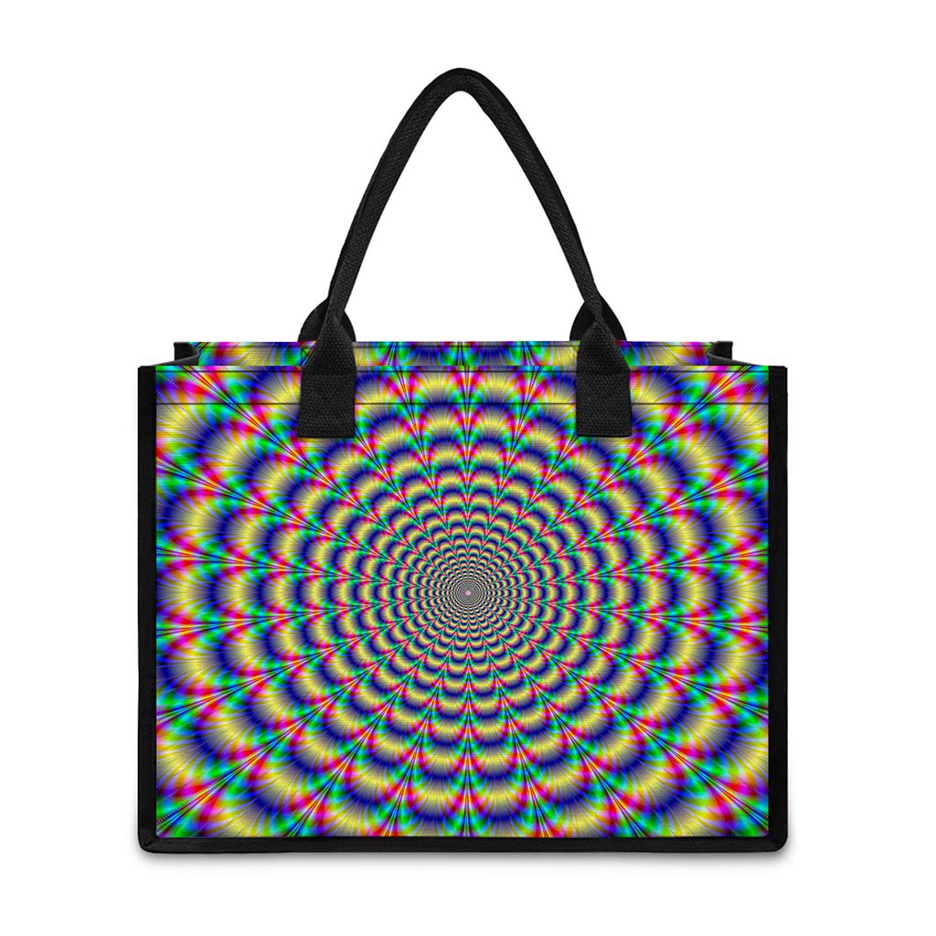 Psychedelic Explosion Optical Illusion Canvas Tote Bag